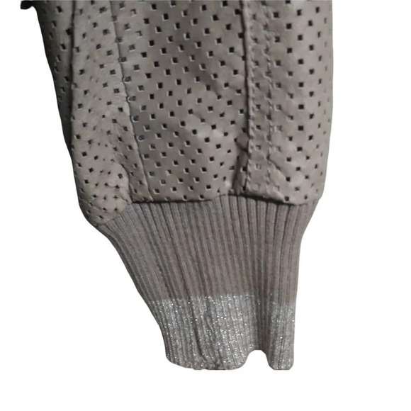 Danier  Leather Jacket Coat Bomber Motorcycle Cut Outs Taupe Muddy Brown XS - Picture 7 of 10